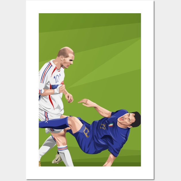 Zinedine Zidane's headbutt on Marco Materazzi Wall Art by Arissetyo